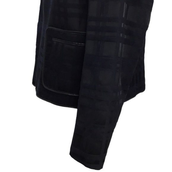 Escada Sport Wool Silk Blend Navy Black Textured Casual Full Zip Jacket Size 40 - Picture 5 of 12